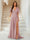 A-Line/Princess V-Neck Short Sleeves Long Bridesmaid Dresses with Split Side
