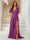 A-Line/Princess V-Neck Short Sleeves Long Bridesmaid Dresses with Split Side