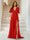 A-Line/Princess V-Neck Short Sleeves Long Bridesmaid Dresses with Split Side