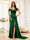 Floor-Length Off-the-Shoulder Long Formal Dresses with Split Side & Ruched