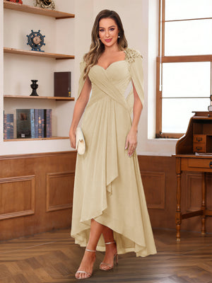 A-Line/Princess V-Neck Ankle-Length Mother of the Bride Dresses with Appliques & Lace