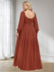 A-Line/Princess Sweetheart Long Sleeves Asymmetrical Ruched Plus Size Bridesmaid Dresses