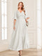 A-Line/Princess V-Neck Short Sleeves Mother of the Bride Dresses with Ruffles
