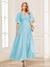 A-Line/Princess V-Neck Short Sleeves Mother of the Bride Dresses with Ruffles