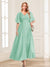 A-Line/Princess V-Neck Short Sleeves Mother of the Bride Dresses with Ruffles