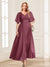 A-Line/Princess V-Neck Short Sleeves Mother of the Bride Dresses with Ruffles