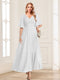 A-Line/Princess V-Neck Short Sleeves Mother of the Bride Dresses with Ruffles