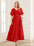 A-Line/Princess V-Neck Short Sleeves Mother of the Bride Dresses with Ruffles