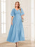 A-Line/Princess V-Neck Short Sleeves Mother of the Bride Dresses with Ruffles