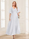 A-Line/Princess V-Neck Short Sleeves Mother of the Bride Dresses with Ruffles