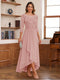 A-Line/Princess Scoop 3/4 Sleeves Ankle-Length Mother of the Bride Dress With Appliques & Lace