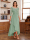 A-Line/Princess Scoop 3/4 Sleeves Ankle-Length Mother of the Bride Dress With Appliques & Lace