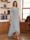 A-Line/Princess Scoop 3/4 Sleeves Ankle-Length Mother of the Bride Dress With Appliques & Lace
