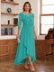 A-Line/Princess Scoop 3/4 Sleeves Ankle-Length Mother of the Bride Dress With Appliques & Lace