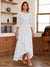 A-Line/Princess Scoop 3/4 Sleeves Ankle-Length Mother of the Bride Dress With Appliques & Lace