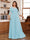 Chiffon A-Line/Princess Scoop 3/4 Sleeves Plus Size Mother of the Bride Dresses with Appliques & Ruffles