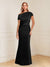 Sheath/Column Asymmetrical One-Shoulder Short Sleeves Mother of the Bride Dresses with Ruched