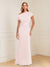 Sheath/Column Asymmetrical One-Shoulder Short Sleeves Mother of the Bride Dresses with Ruched