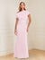 Sheath/Column Asymmetrical One-Shoulder Short Sleeves Mother of the Bride Dresses with Ruched