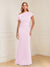 Sheath/Column Asymmetrical One-Shoulder Short Sleeves Mother of the Bride Dresses with Ruched