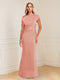 Sheath/Column Asymmetrical One-Shoulder Short Sleeves Mother of the Bride Dresses with Ruched