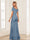 Trumpet/Mermaid Square Neck Short Sleeves Mother of the Bride Dresses with Ruched