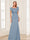 Trumpet/Mermaid Square Neck Short Sleeves Mother of the Bride Dresses with Ruched