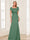 Trumpet/Mermaid Square Neck Short Sleeves Mother of the Bride Dresses with Ruched