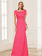 Trumpet/Mermaid Square Neck Short Sleeves Mother of the Bride Dresses with Ruched