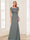 Trumpet/Mermaid Square Neck Short Sleeves Mother of the Bride Dresses with Ruched