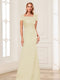 Trumpet/Mermaid Square Neck Short Sleeves Mother of the Bride Dresses with Ruched