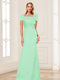 Trumpet/Mermaid Square Neck Short Sleeves Mother of the Bride Dresses with Ruched