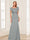 Trumpet/Mermaid Square Neck Short Sleeves Mother of the Bride Dresses with Ruched