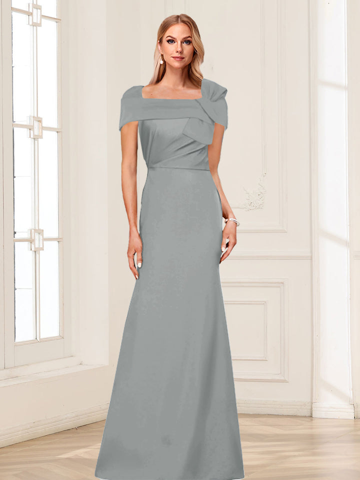 Trumpet/Mermaid Square Neck Short Sleeves Mother of the Bride Dresses with Ruched