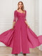 Chiffon V-Neck Half Sleeves Mother of the Bride Pantsuits with Applique