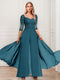 Chiffon V-Neck Half Sleeves Mother of the Bride Pantsuits with Applique