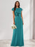 A-Line/Princess Scoop Short Sleeves Sequins Bridesmaid Dresses
