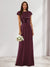 A-Line/Princess Scoop Short Sleeves Sequins Bridesmaid Dresses