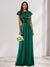 A-Line/Princess Scoop Short Sleeves Sequins Bridesmaid Dresses
