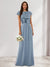 A-Line/Princess Scoop Short Sleeves Sequins Bridesmaid Dresses