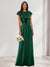 A-Line/Princess Scoop Short Sleeves Sequins Bridesmaid Dresses