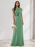 A-Line/Princess Scoop Short Sleeves Sequins Bridesmaid Dresses