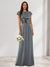 A-Line/Princess Scoop Short Sleeves Sequins Bridesmaid Dresses