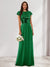 A-Line/Princess Scoop Short Sleeves Sequins Bridesmaid Dresses