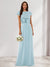 A-Line/Princess Scoop Short Sleeves Sequins Bridesmaid Dresses