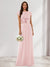 A-Line/Princess Scoop Short Sleeves Sequins Bridesmaid Dresses