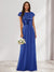 A-Line/Princess Scoop Short Sleeves Sequins Bridesmaid Dresses