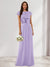 A-Line/Princess Scoop Short Sleeves Sequins Bridesmaid Dresses