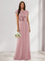 A-Line/Princess Scoop Short Sleeves Sequins Bridesmaid Dresses