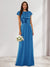 A-Line/Princess Scoop Short Sleeves Sequins Bridesmaid Dresses